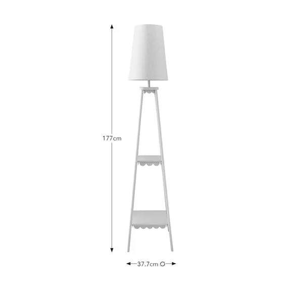 Tripod Floor Lamp with Shelves - Blue, Metal