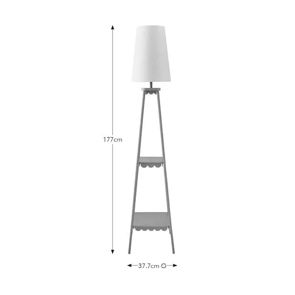 Tripod Floor Lamp with Shelves - Natural, Metal