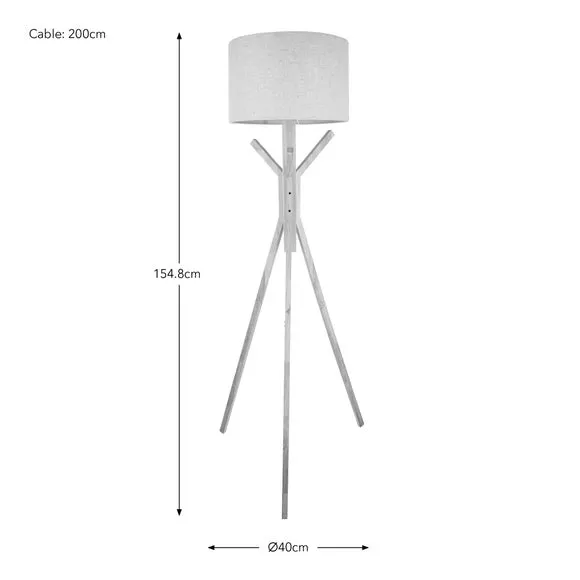 Tripod Floor Lamp with Switch - Wood