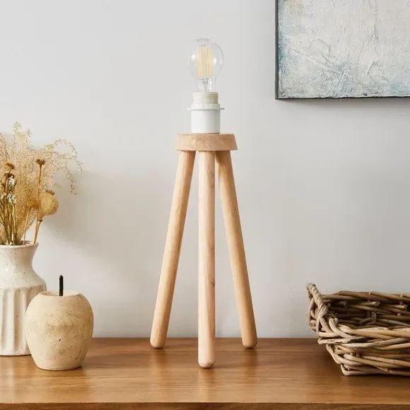 Tripod Table Lamp Base - Natural, Wood