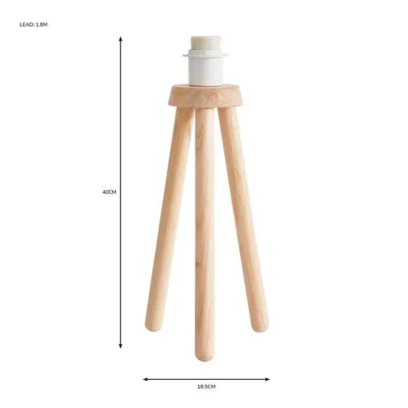 Tripod Table Lamp Base - Natural, Wood