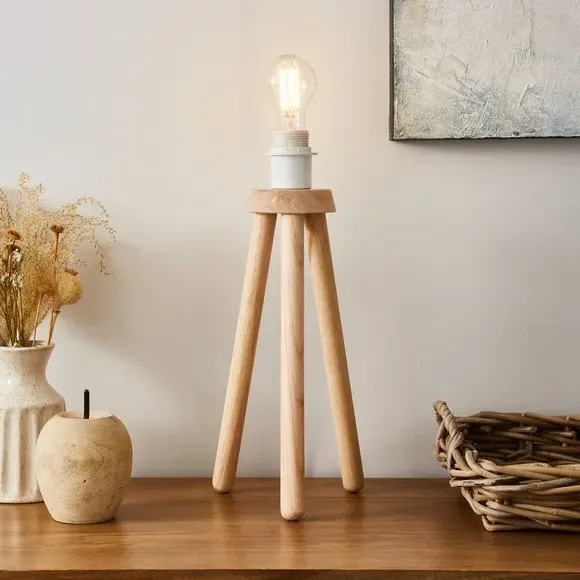 Tripod Table Lamp Base - Natural, Wood image