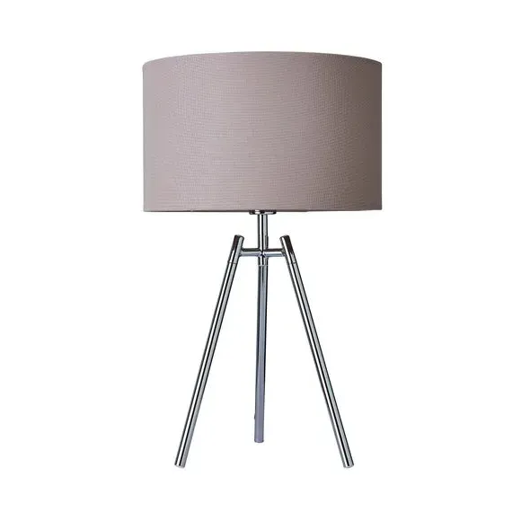 Tripod Table Lamp - Grey, Chrome Metal