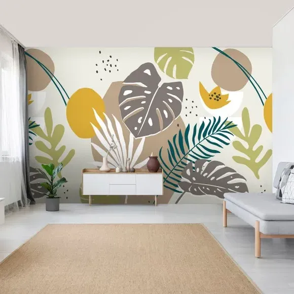 Tropical Abstract Wall Mural - Multicolor