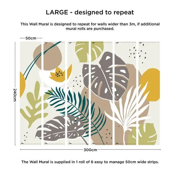 Tropical Abstract Wall Mural - Multicolor