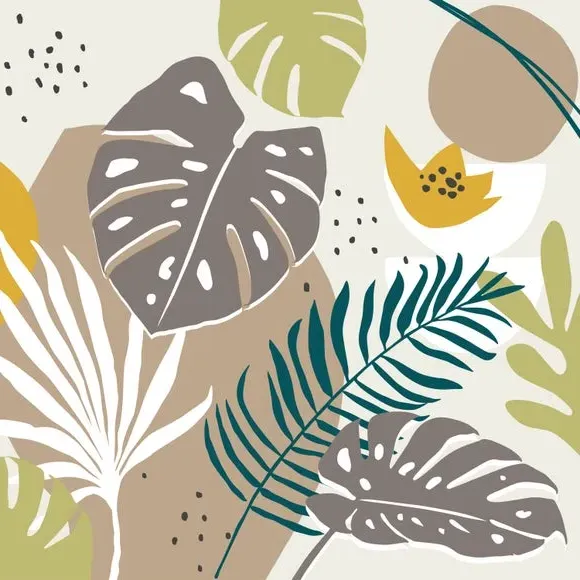 Tropical Abstract Wall Mural - Multicolor