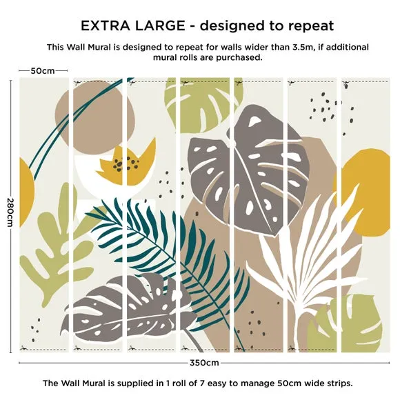 Tropical Abstract Wall Mural - Multicolor