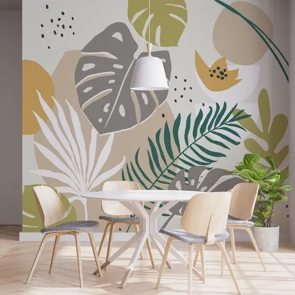 Tropical Abstract Wall Mural - Multicolor image