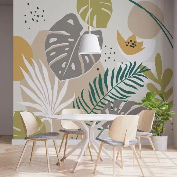 Tropical Abstract Wall Mural - Multicolor