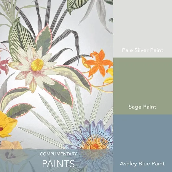 Tropical Floral Wallpaper - Blue