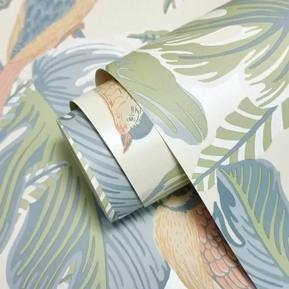 Tropical Floral Wallpaper - Cream