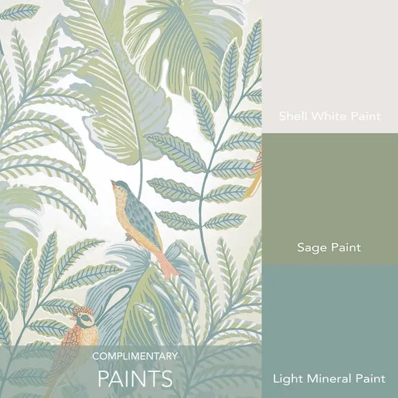 Tropical Floral Wallpaper - Cream