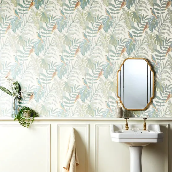 Tropical Floral Wallpaper - Cream