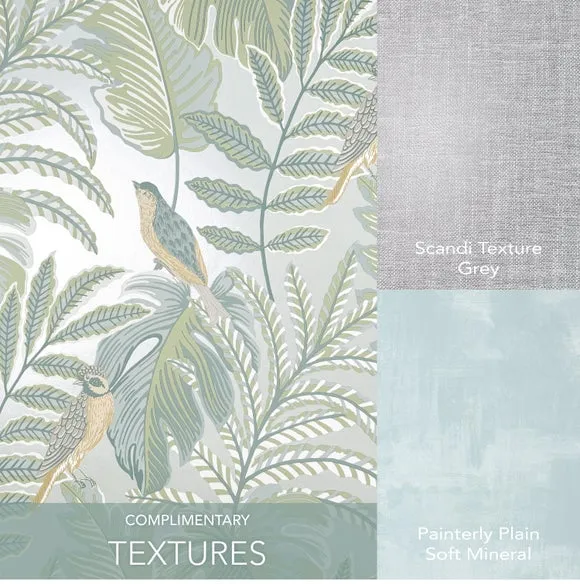 Tropical Floral Wallpaper - Grey