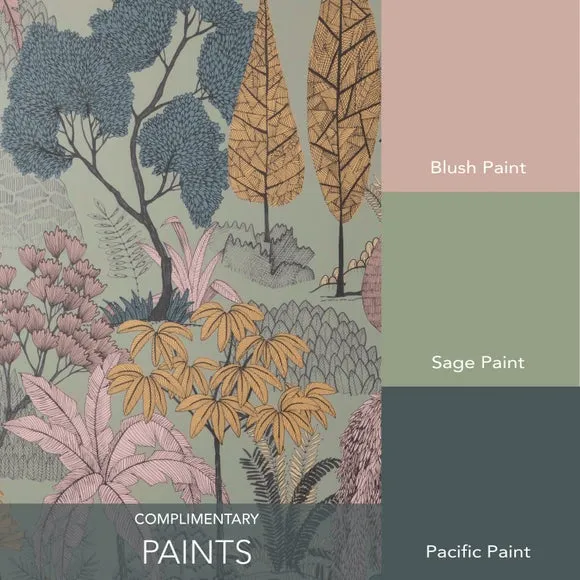 Tropical Island Wallpaper - Sage