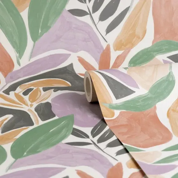 Tropical Leaf Wallpaper - Multicolor, Paper