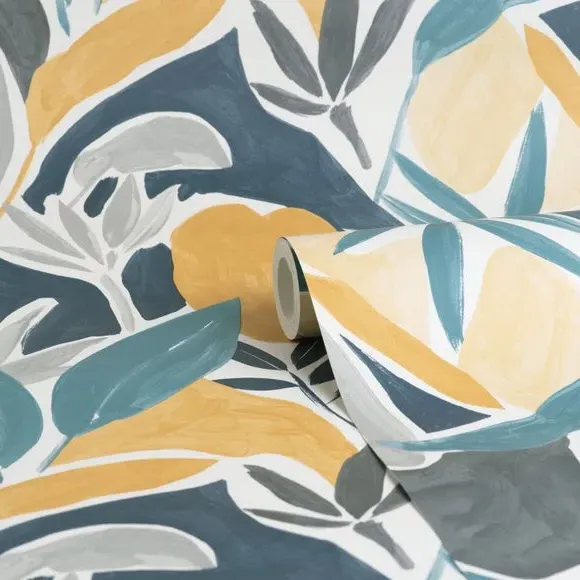 Tropical Leaf Wallpaper - Ochre, Paper
