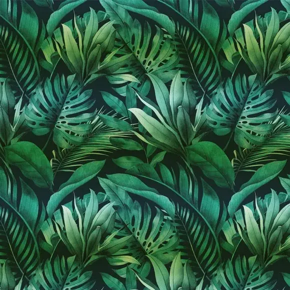 Tropical Leaves Wall Mural - Green