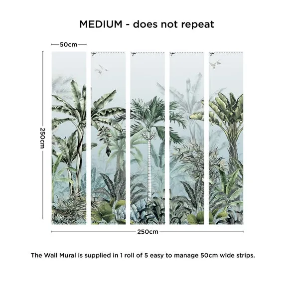 Tropical Oasis Wall Mural - Mineral, Non-Woven
