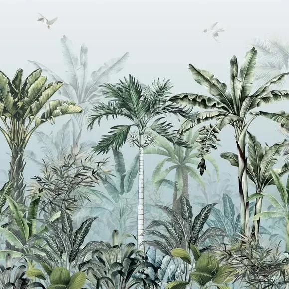 Tropical Oasis Wall Mural - Mineral, Non-Woven