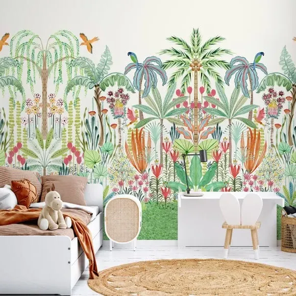 Tropical Paradise Wall Mural - Multicolor Paper