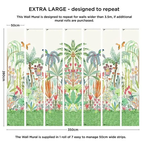 Tropical Paradise Wall Mural - Multicolor Paper