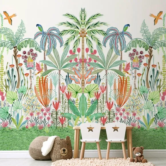Tropical Paradise Wall Mural - Multicolor Paper
