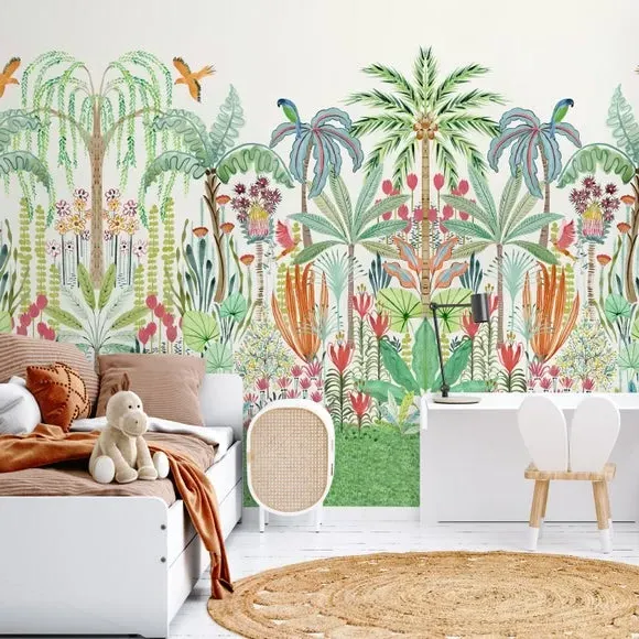Tropical Paradise Wall Mural - Multicolor Paper