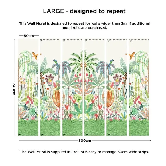 Tropical Paradise Wall Mural - Multicolor Paper