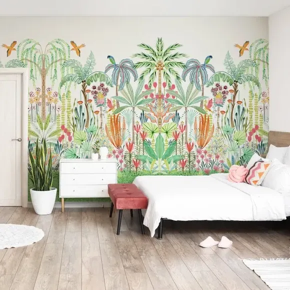 Tropical Paradise Wall Mural - Multicolor Paper