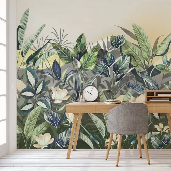 Tropical Wall Mural - Green, Non-Woven