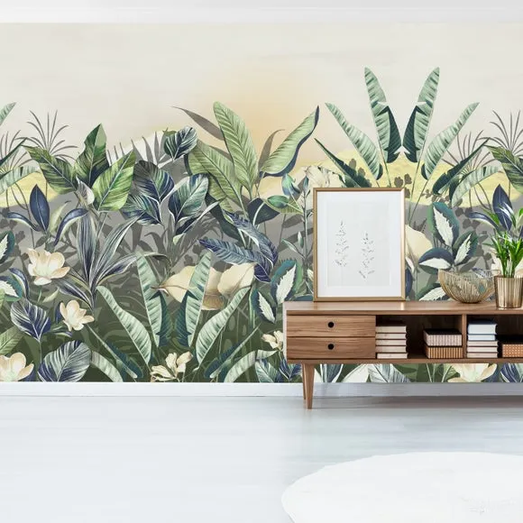Tropical Wall Mural - Green, Non-Woven