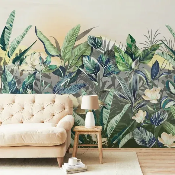 Tropical Wall Mural - Green, Non-Woven