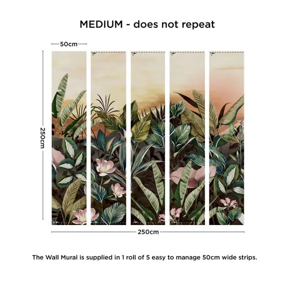 Tropical Wall Mural - Multicolor, Non-Woven