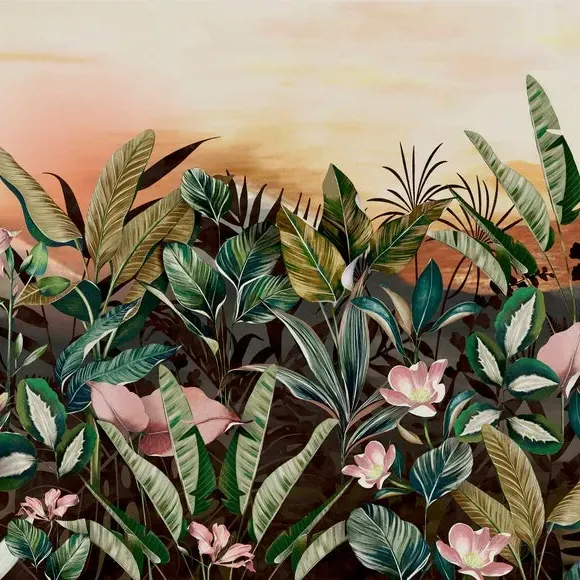 Tropical Wall Mural - Multicolor, Non-Woven