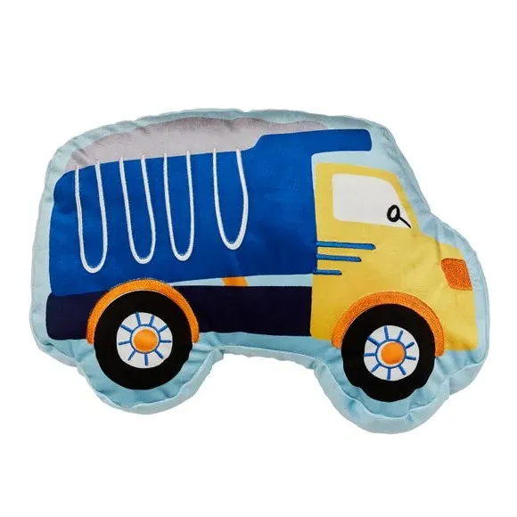Truck Cushion with Embroidery - Blue, Plush