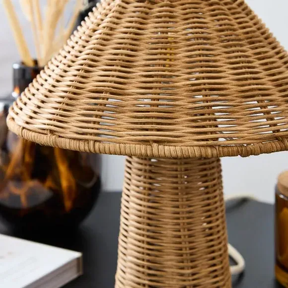 Trumpet Table Lamp - Brown, Rattan