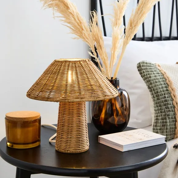 Trumpet Table Lamp - Brown, Rattan image