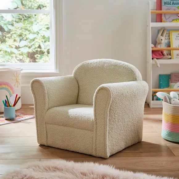 Tub Armchair with Curved Arms - Cream, Sherpa image