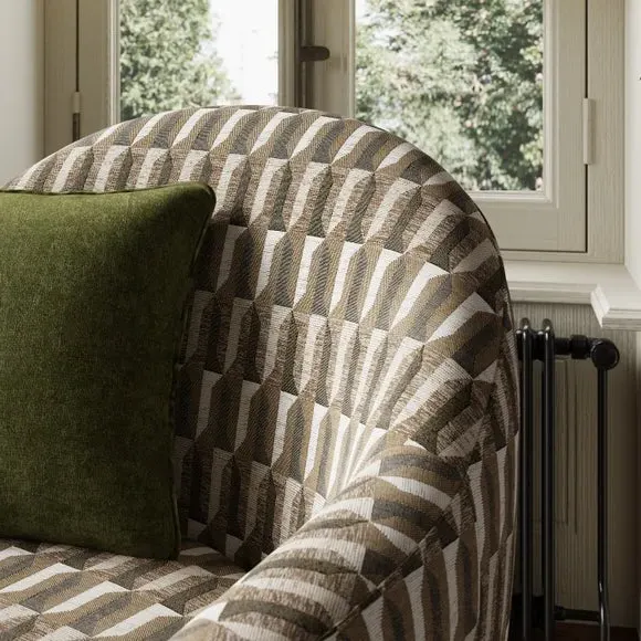 Tub Chair with Deep Seat - Natural, Jacquard