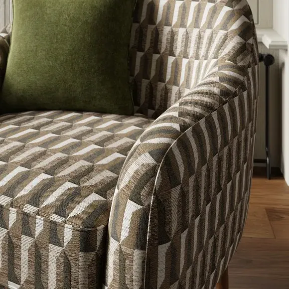 Tub Chair with Deep Seat - Natural, Jacquard