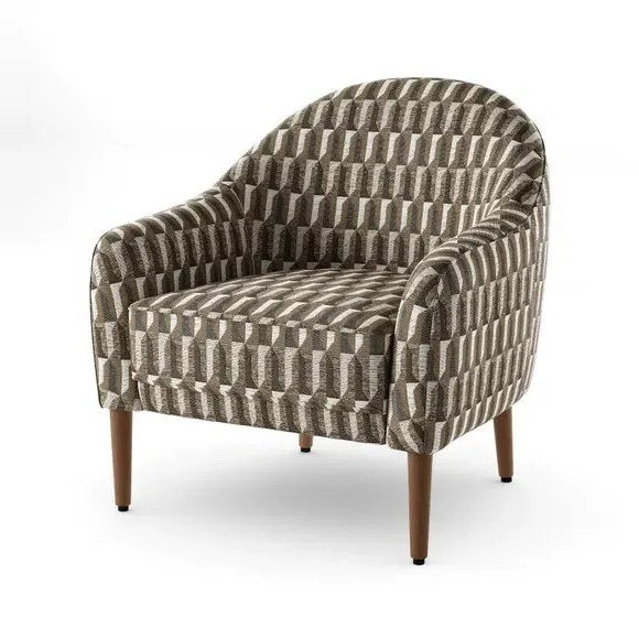 Tub Chair with Deep Seat - Natural, Jacquard