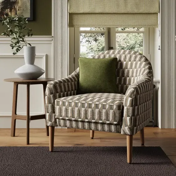 Tub Chair with Deep Seat - Natural, Jacquard image