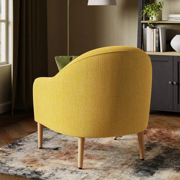 Tub Chair with Deep Seat - Yellow, Fabric