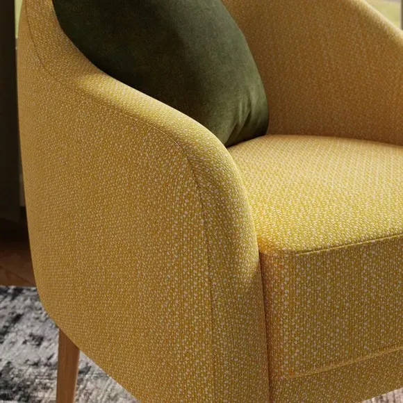 Tub Chair with Deep Seat - Yellow, Fabric