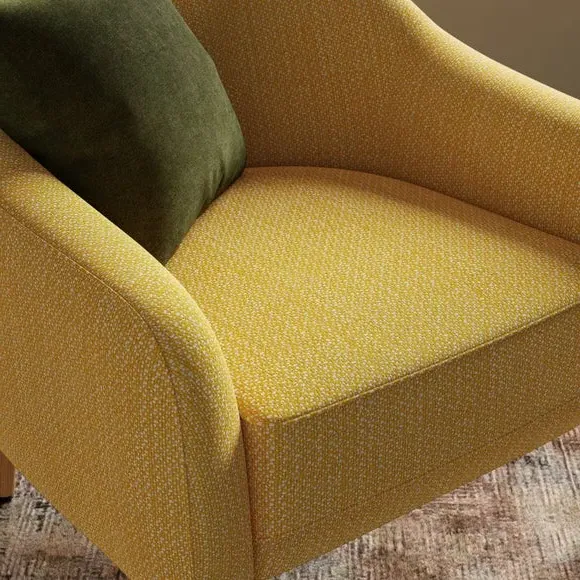 Tub Chair with Deep Seat - Yellow, Fabric