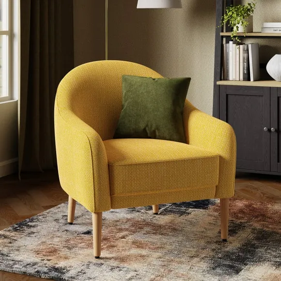 Tub Chair with Deep Seat - Yellow, Fabric image