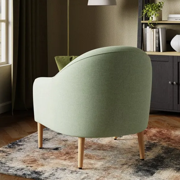 Tub Chair with Flatweave Upholstery - Sage