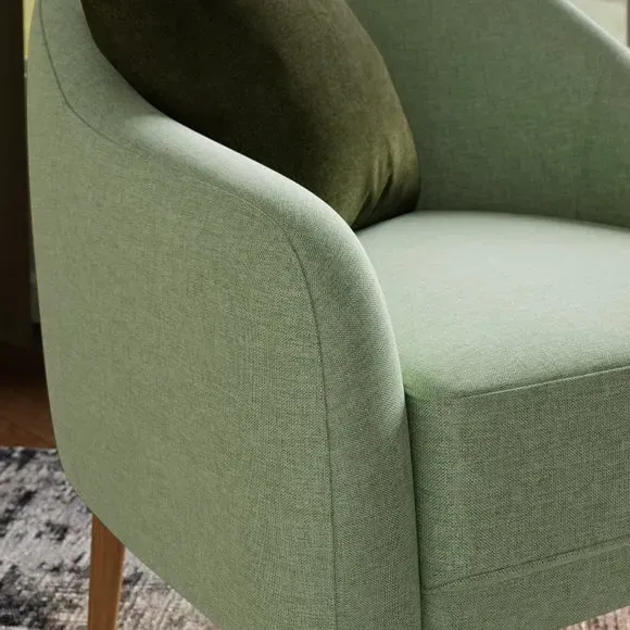 Tub Chair with Flatweave Upholstery - Sage