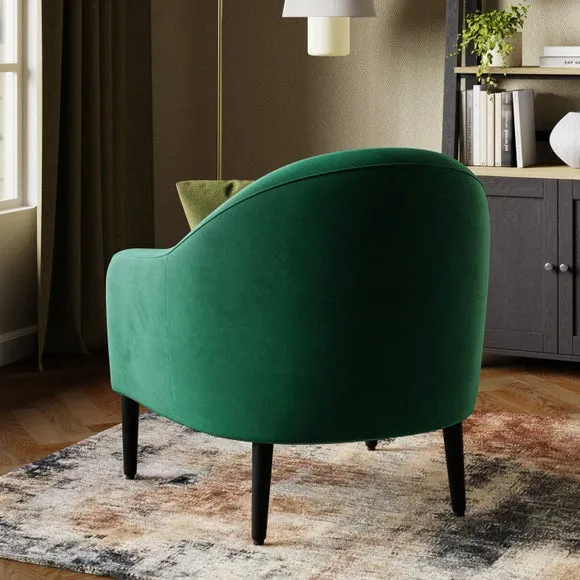 Tub Chair with Foam Seat - Bottle Green, Velvet